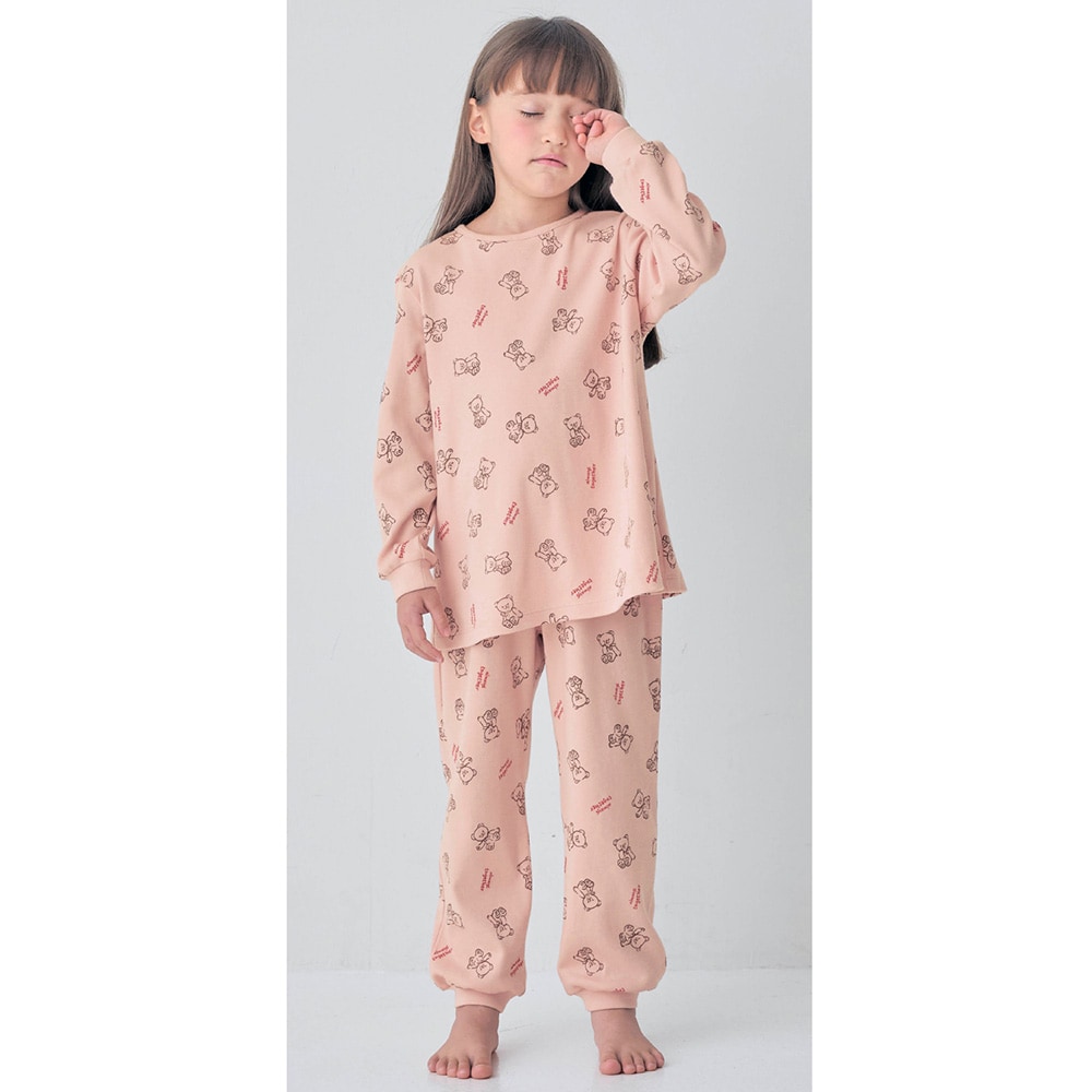股上深めでおなかが出にくいガールズスムース綿素材パジャマ 【子供