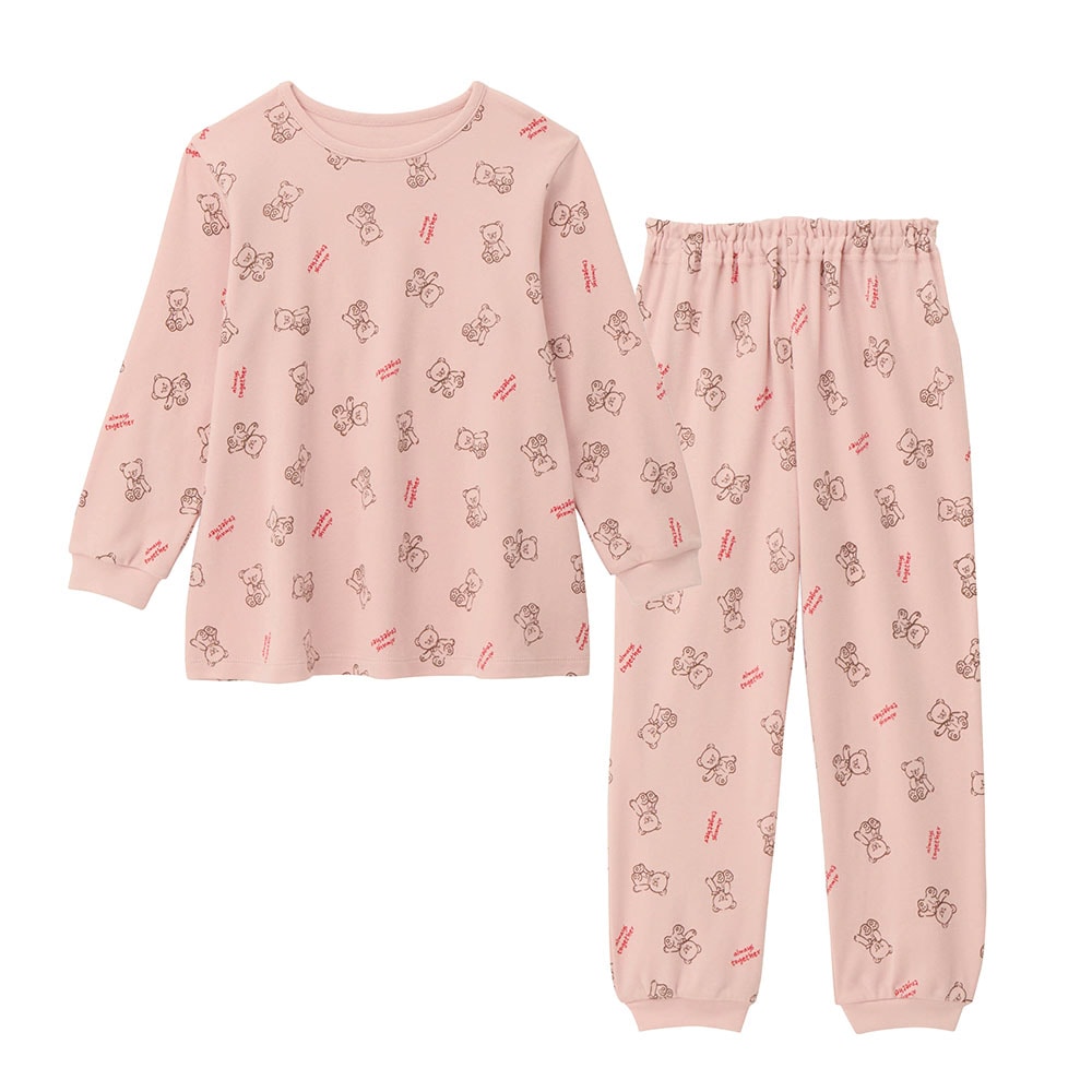 股上深めでおなかが出にくいガールズスムース綿素材パジャマ 【子供