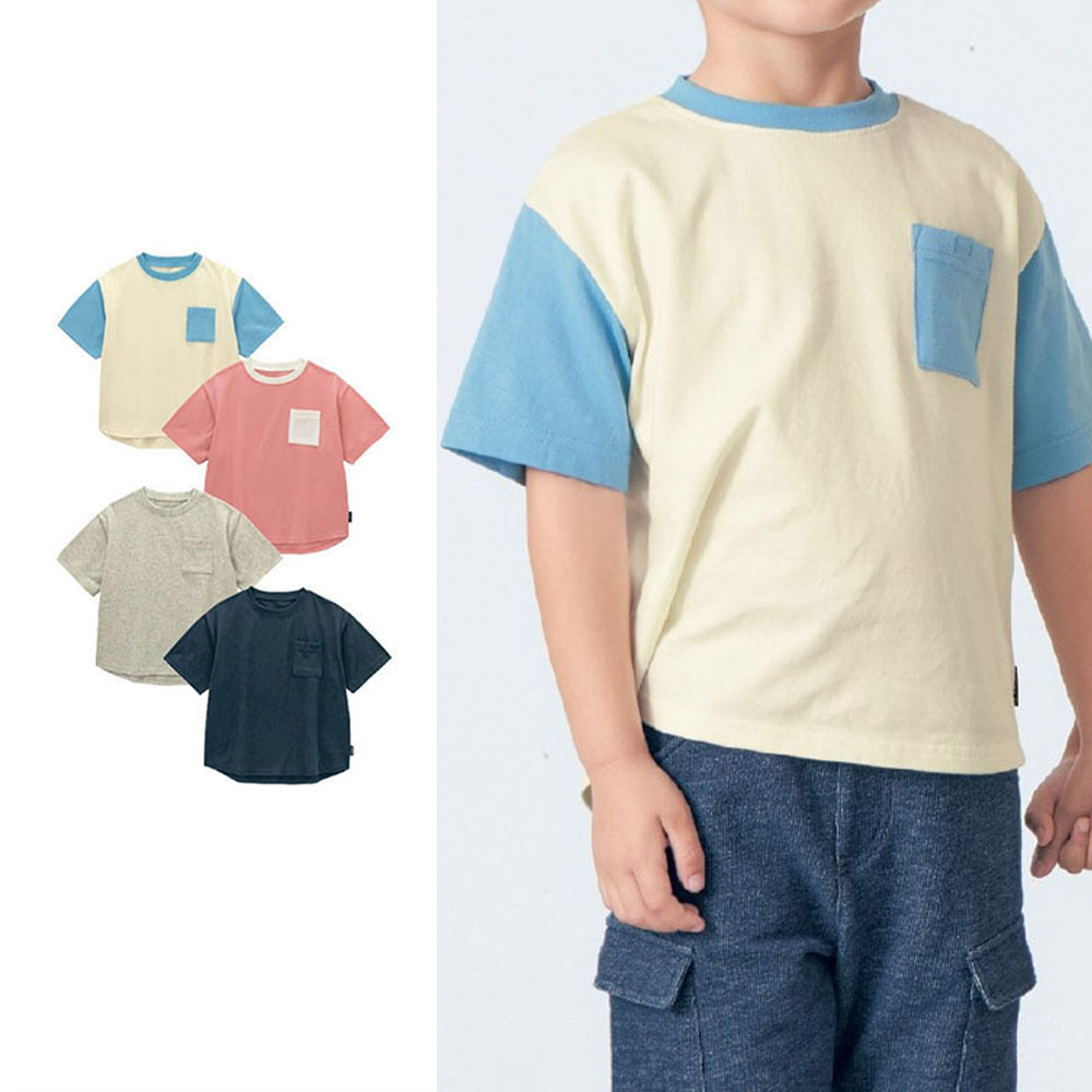 【ジータ/GITA】名札ココ胸ポケット付き半袖Tシャツ 【子供服】