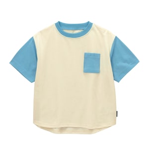 アイボリー×スモーキーブルー