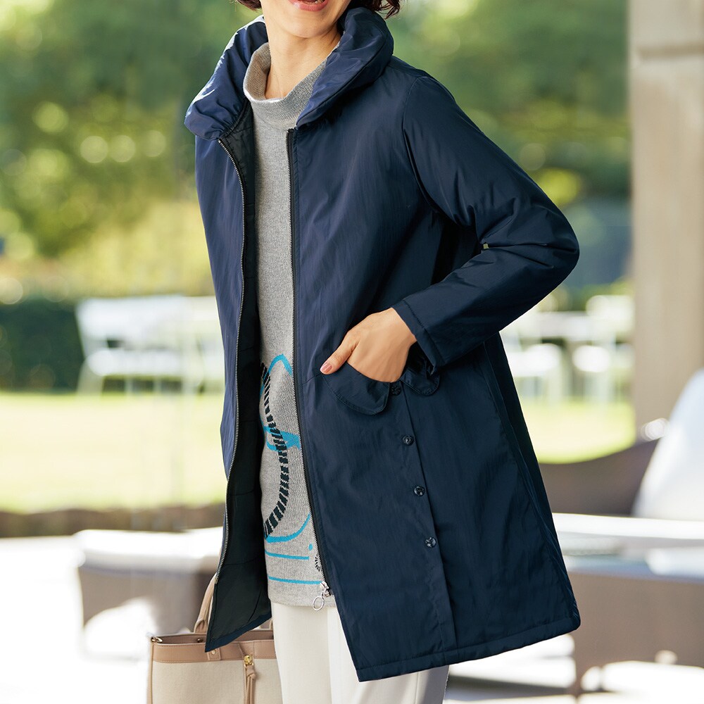 衿風デザインポケット中わたコート｜通販のベルメゾンネット