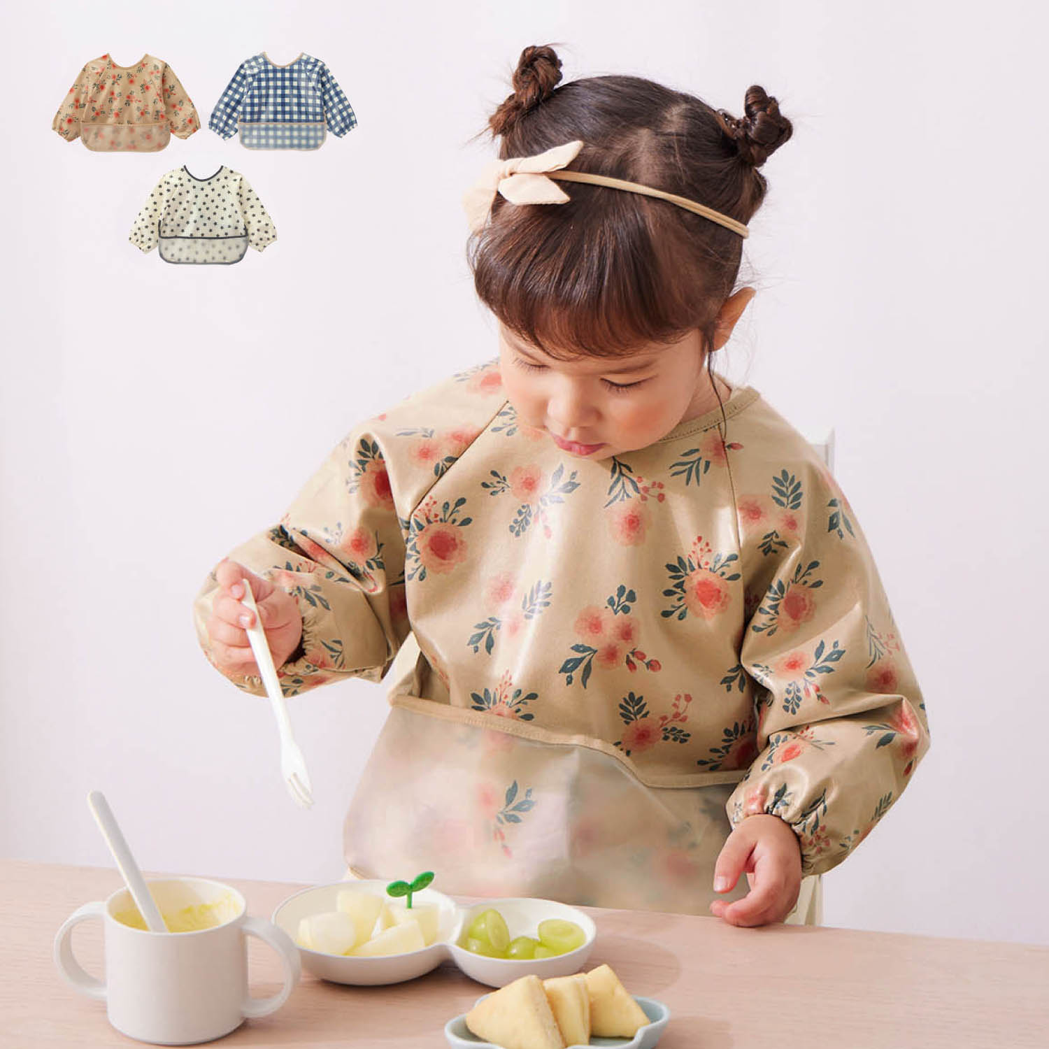 袖ありお食事エプロン 【ベビー用品】(ミテテ/mitete) 袖ありお食事エプロン 【ベビー用品】(ミテテ/mitete)