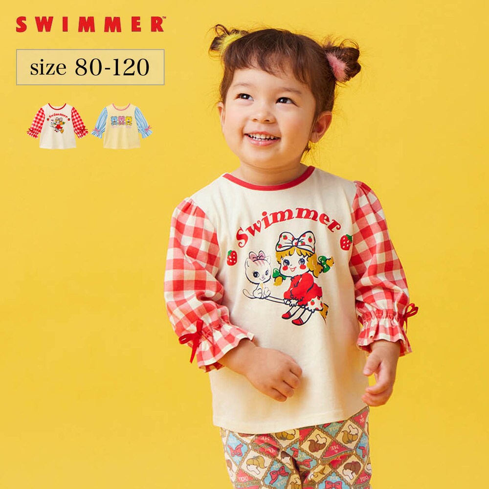 【スイマー/SWIMMER】SWIMMERコラボ キャンディスリーブ長袖Tシャツ 【ベビー服】