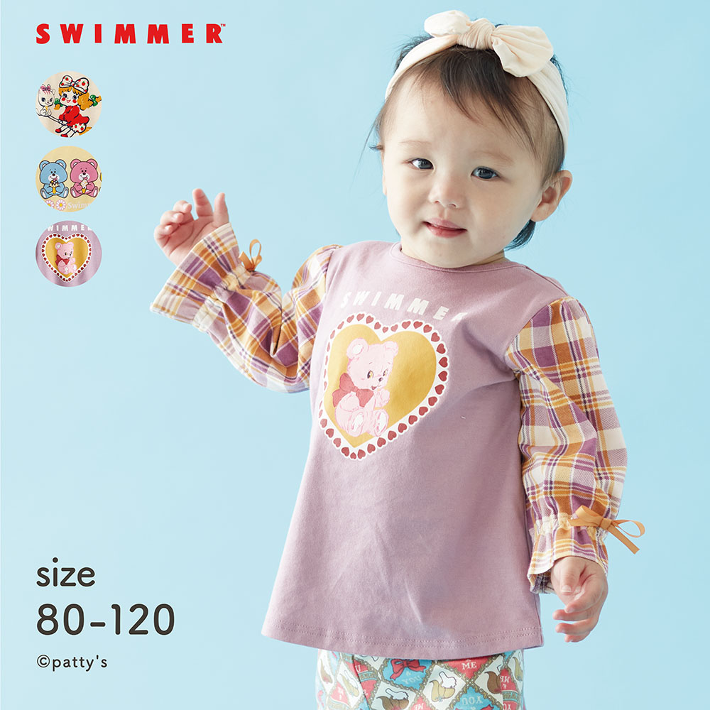 SWIMMERコラボ キャンディスリーブ長袖Tシャツ 【ベビー服 子供服】