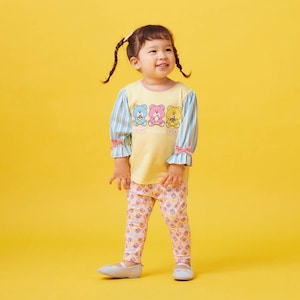 イエロー×サックスストライプ／モデル身長84cm・体重12kg