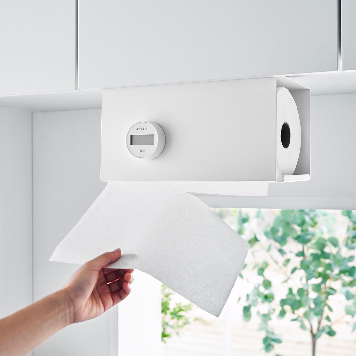 片手でカット戸棚下キッチンペーパーホルダー カバー付き <S/L> 片手でカット戸棚下キッチンペーパーホルダー カバー付き <S/L>