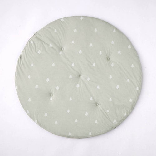 シンプル北欧調・綿素材を使った丸洗いできるベビーマット（円形）