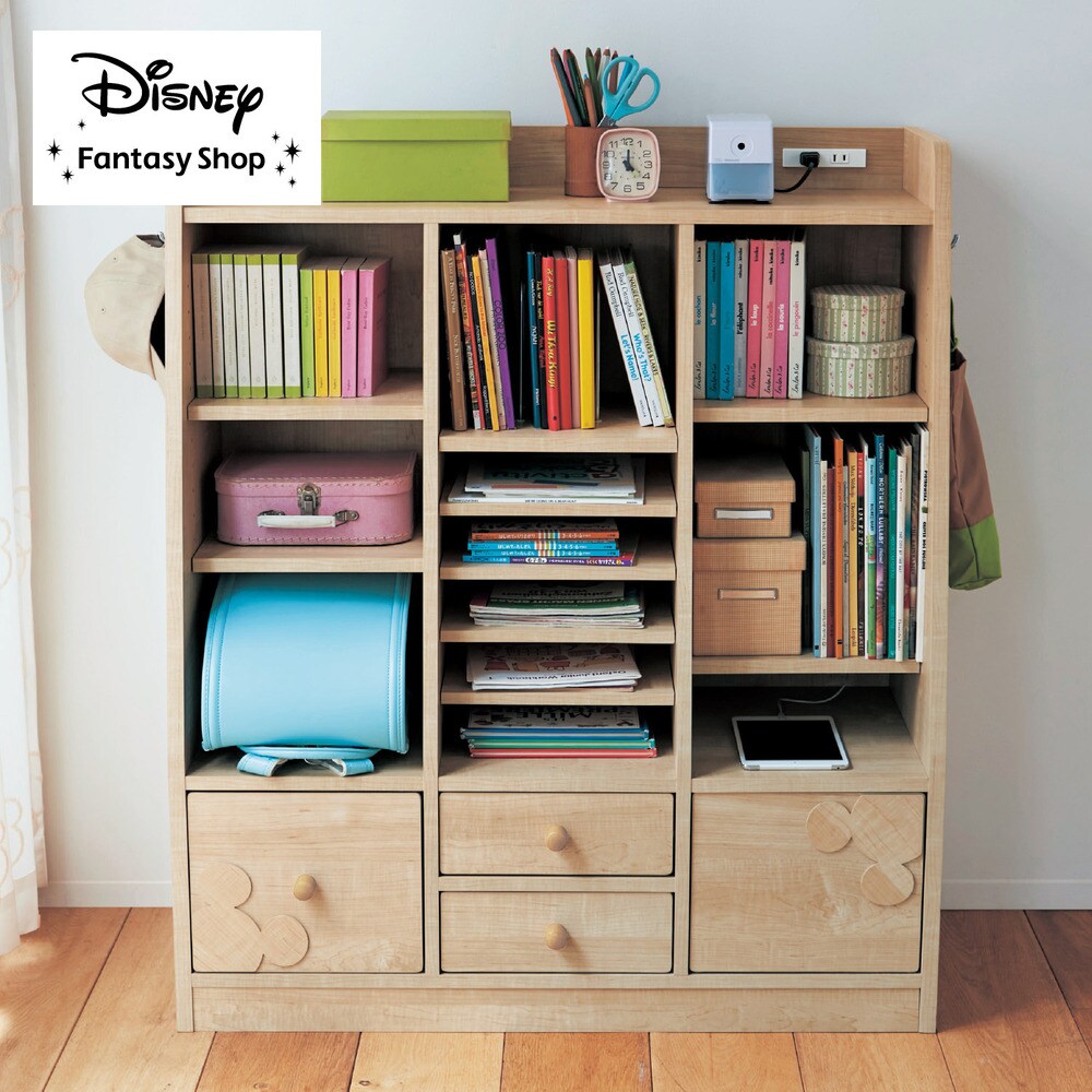 【ディズニー/Disney】【4月2日まで大型商品送料無料】 コンセント付き学校用品まるごと収納ラック「ミッキーモチーフ」
