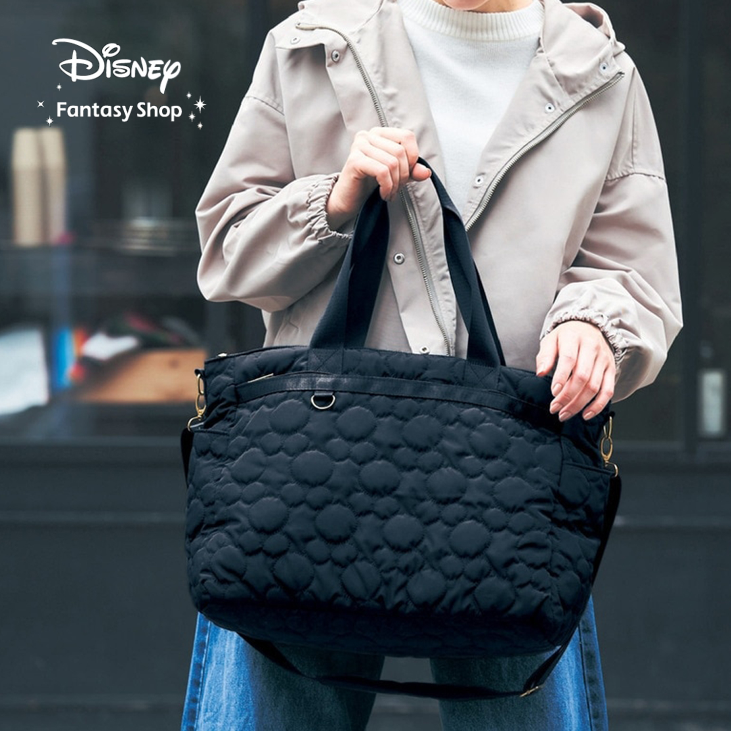 【ディズニー/Disney】キルティングボストンバッグ(選べるキャラクター)
