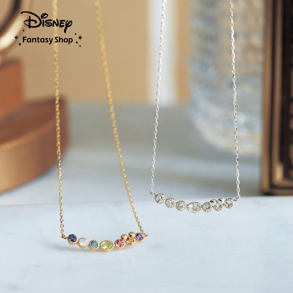 【ディズニー/Disney】【受注生産】10金ハーフエタニティネックレス[日本製」「ミッキーモチーフ」