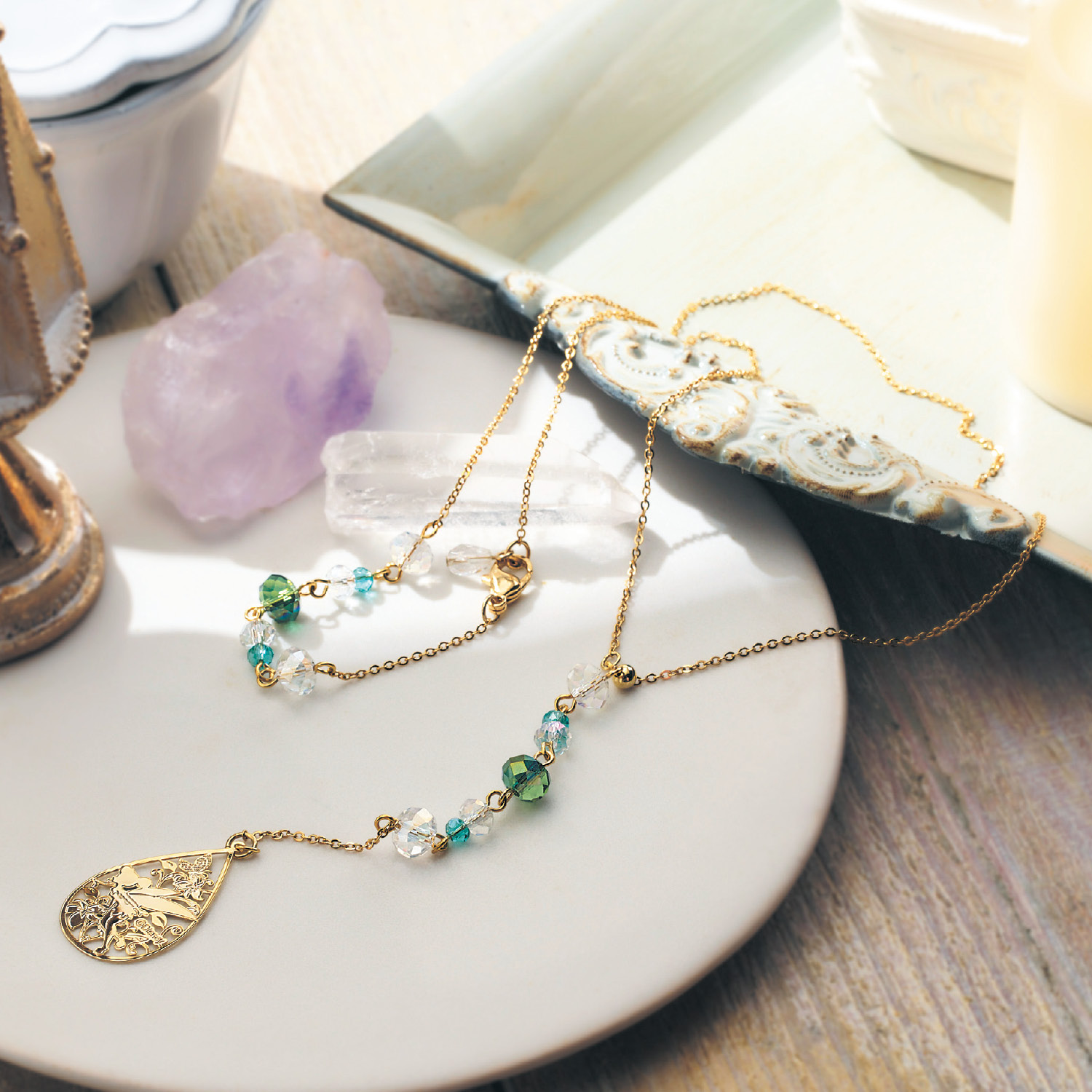 【ディズニー/Disney】ネックレスにもなるグラスチェーン「ティンカー・ベル」 【ディズニー/Disney】ネックレスにもなるグラスチェーン「ティンカー・ベル」