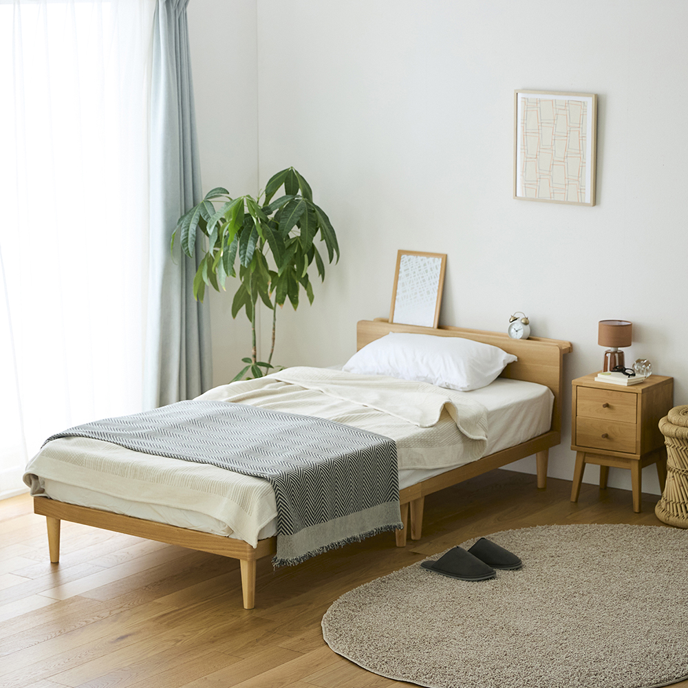 【BELLE MAISON DAYS】コンセント & ヘッドボード付き10分で組み立てられるすのこベッド