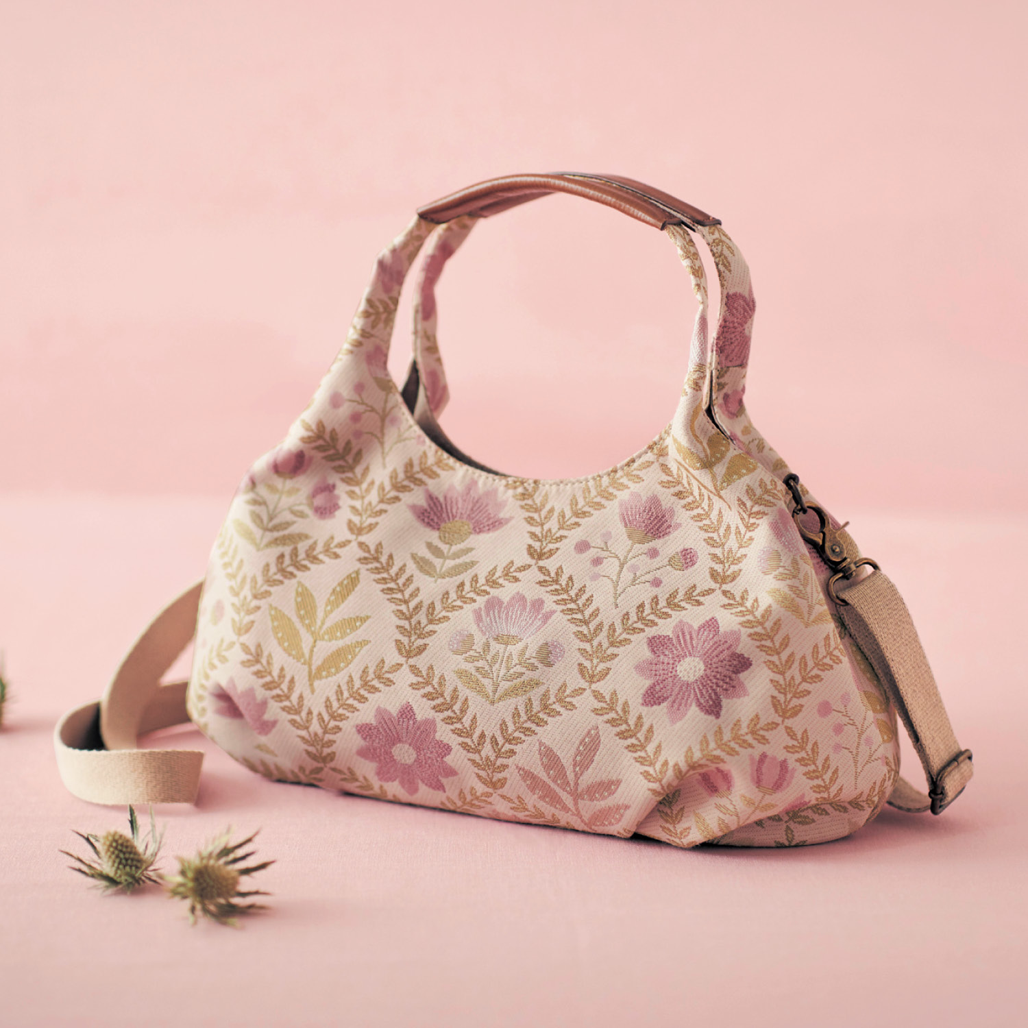 【ミニラボ/mini labo】本革付属のジャカード2WAYバッグ/ノラのお庭 「ミニラボ」