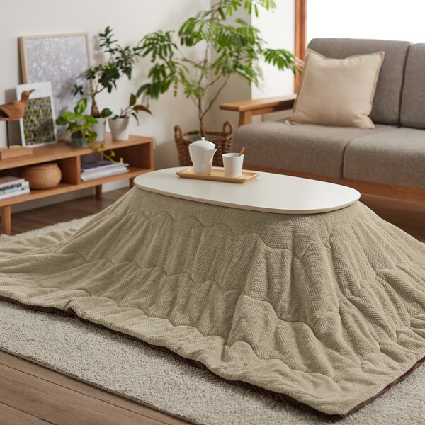 【ベルメゾン】折りたたみみ式コンパクト楕円こたつテーブル & 布団セット 【テーブル4カラー×布団4カラー】