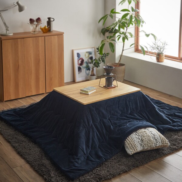 【ベルメゾン】コンパクトこたつテーブル & こたつ布団セット 【布団は無地の5色展開】