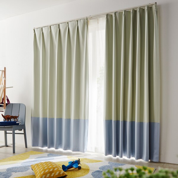 【ベルメゾン】【99サイズ】 遮光・遮熱・防炎バイカラーカーテン