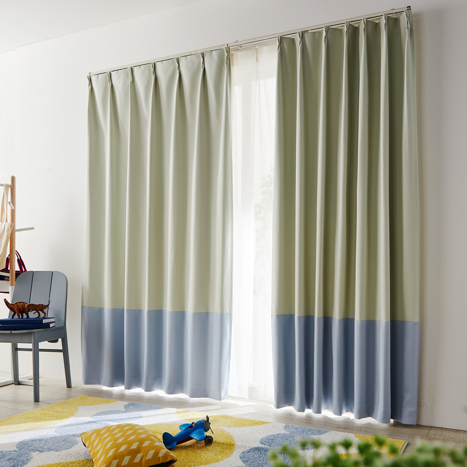 【ベルメゾン】【99サイズ】 遮光・遮熱・防炎バイカラーカーテン