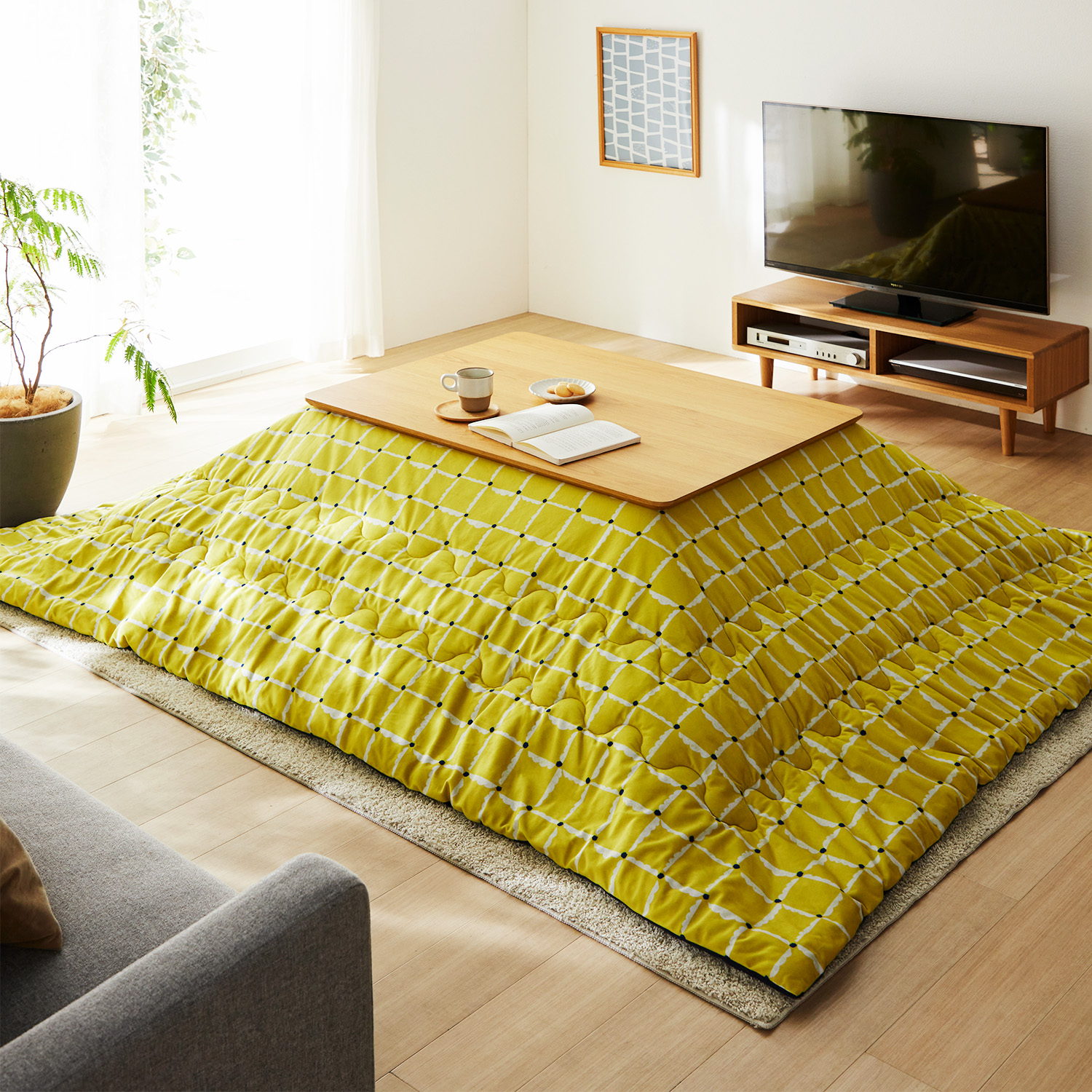 【ベルメゾン】ベロア生地を使ったこたつ布団【デザイナー・ムラタトモココラボ】 【ベルメゾン】ベロア生地を使ったこたつ布団【デザイナー・ムラタトモココラボ】