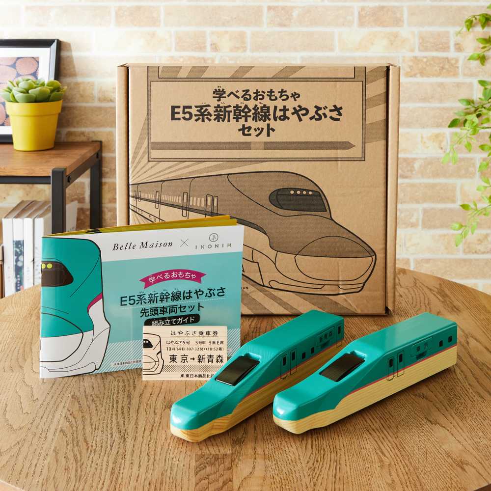 【鉄道シリーズ】木のぬくもりで作る 学べるおもちゃ E5系新幹線はやぶさセット