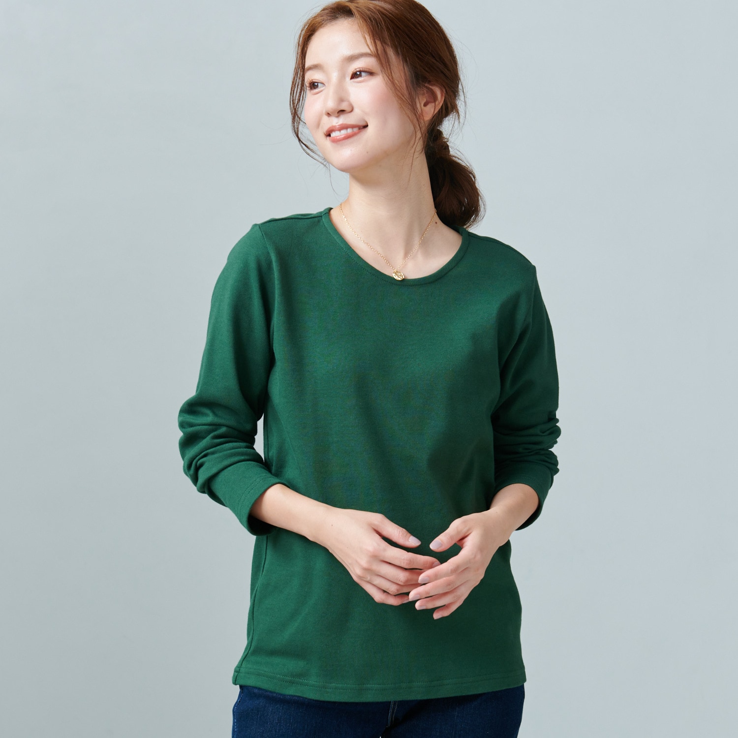 20%OFF！【ナチュラル & スタンダード/natural & standard】綿素材ボーダーカットソー (S~6L)