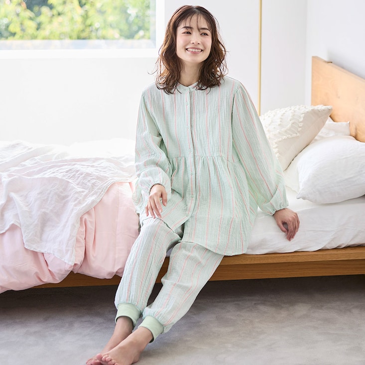 【新色追加】 寝ても覚めても着ていたいふっくら綿ガーゼパジャマリユアーズ/Re_yours