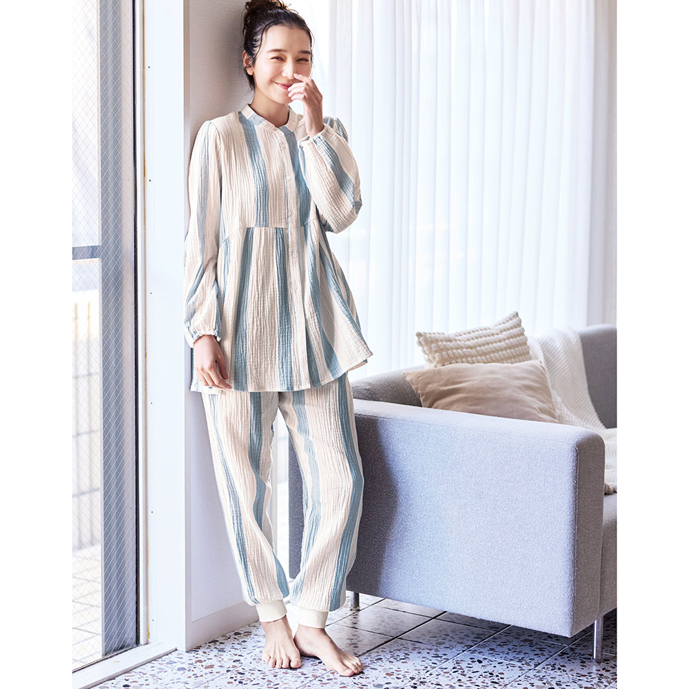 【新色追加】 寝ても覚めても着ていたいふっくら綿ガーゼパジャマリユアーズ/Re_yours 【新色追加】 寝ても覚めても着ていたいふっくら綿ガーゼパジャマリユアーズ/Re_yours