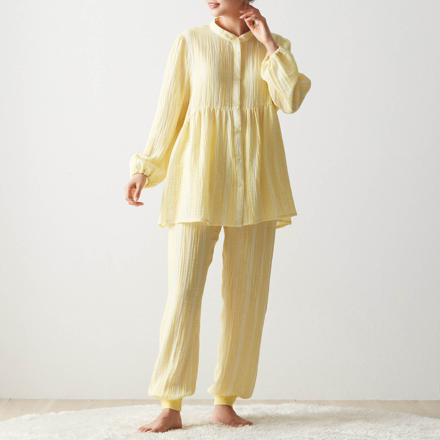 【新色追加】 寝ても覚めても着ていたいふっくら綿ガーゼパジャマ 【新色追加】 寝ても覚めても着ていたいふっくら綿ガーゼパジャマ