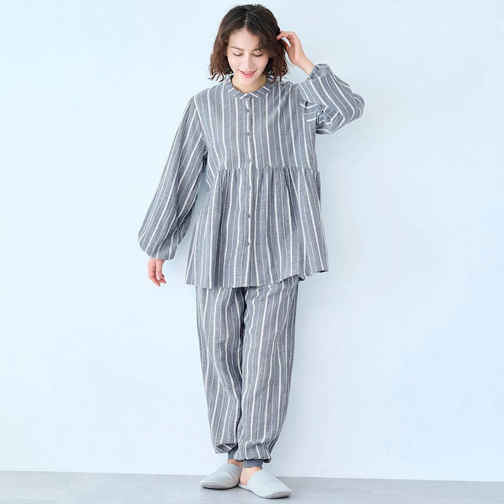 【新色追加】 寝ても覚めても着ていたいふっくら綿ガーゼパジャマ