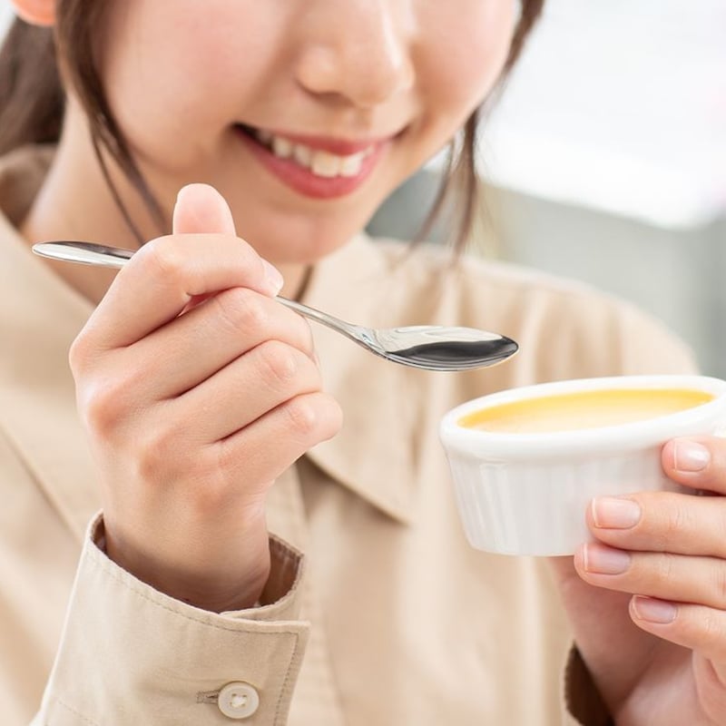 デザートのなめらかな食感を損ないにくいなめらかな口あたりのスプーンです。