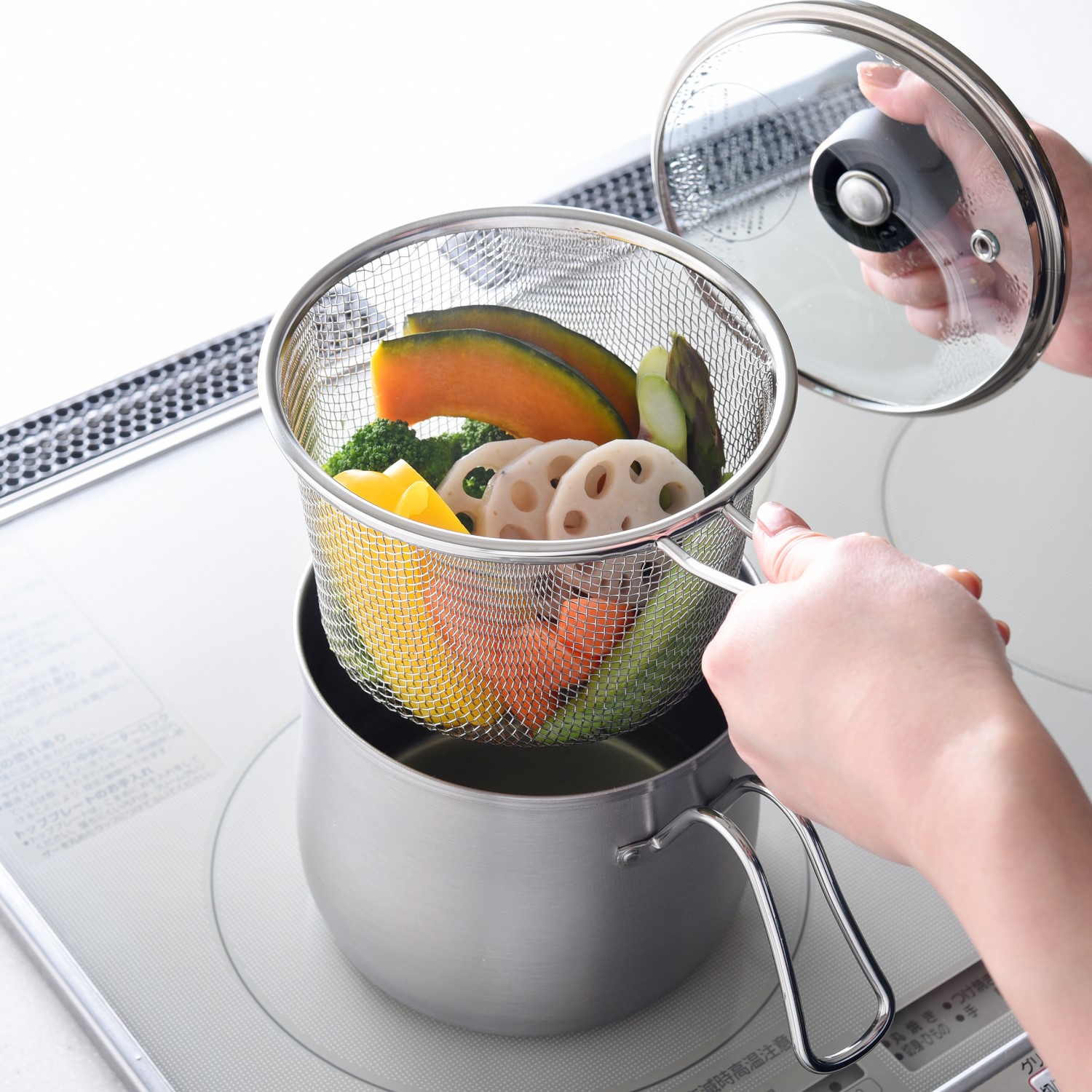 【ベルメゾン】1台8役で使えるステンレス製マルチポット 【IH/ガス火対応】