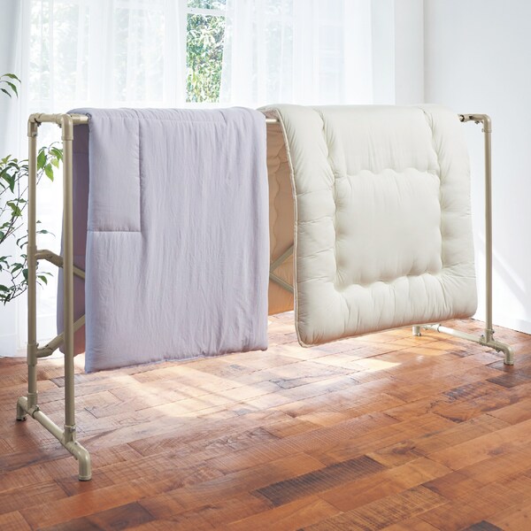 【ベルメゾン】布団が楽に干せる 軽量アルミ製布団干し 【コンパクト収納