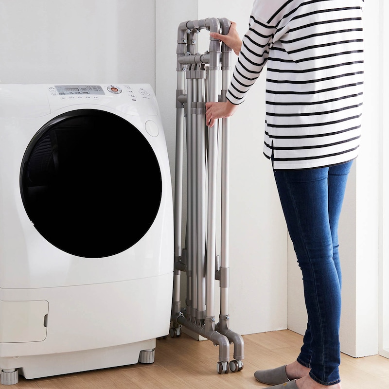 使わない時はクローゼットの隅や洗濯機横に収納することができます