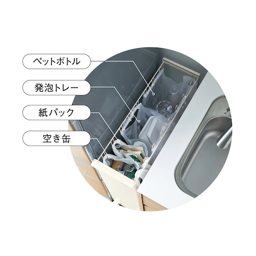 スリムなのに分別もできる キッチン隙間分別ダストワゴン ＜幅20cm×奥行60cm＞