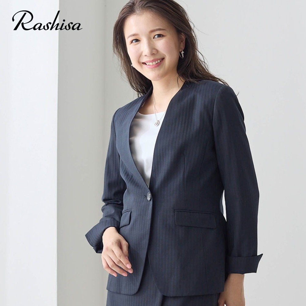 【ラシサ/Rashisa】ウール混ストレッチジャケット(レギュラー)