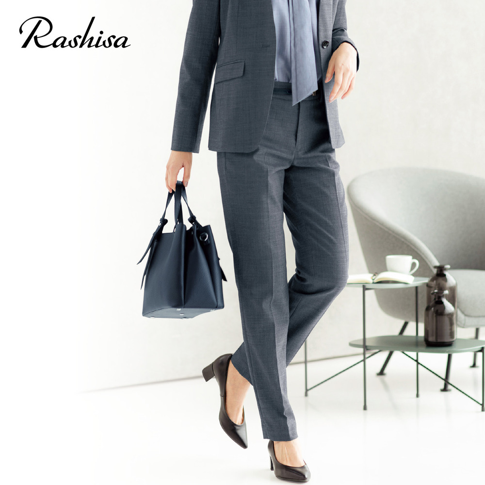 【ラシサ/Rashisa】ウール混ストレッチパンツ(レギュラー)