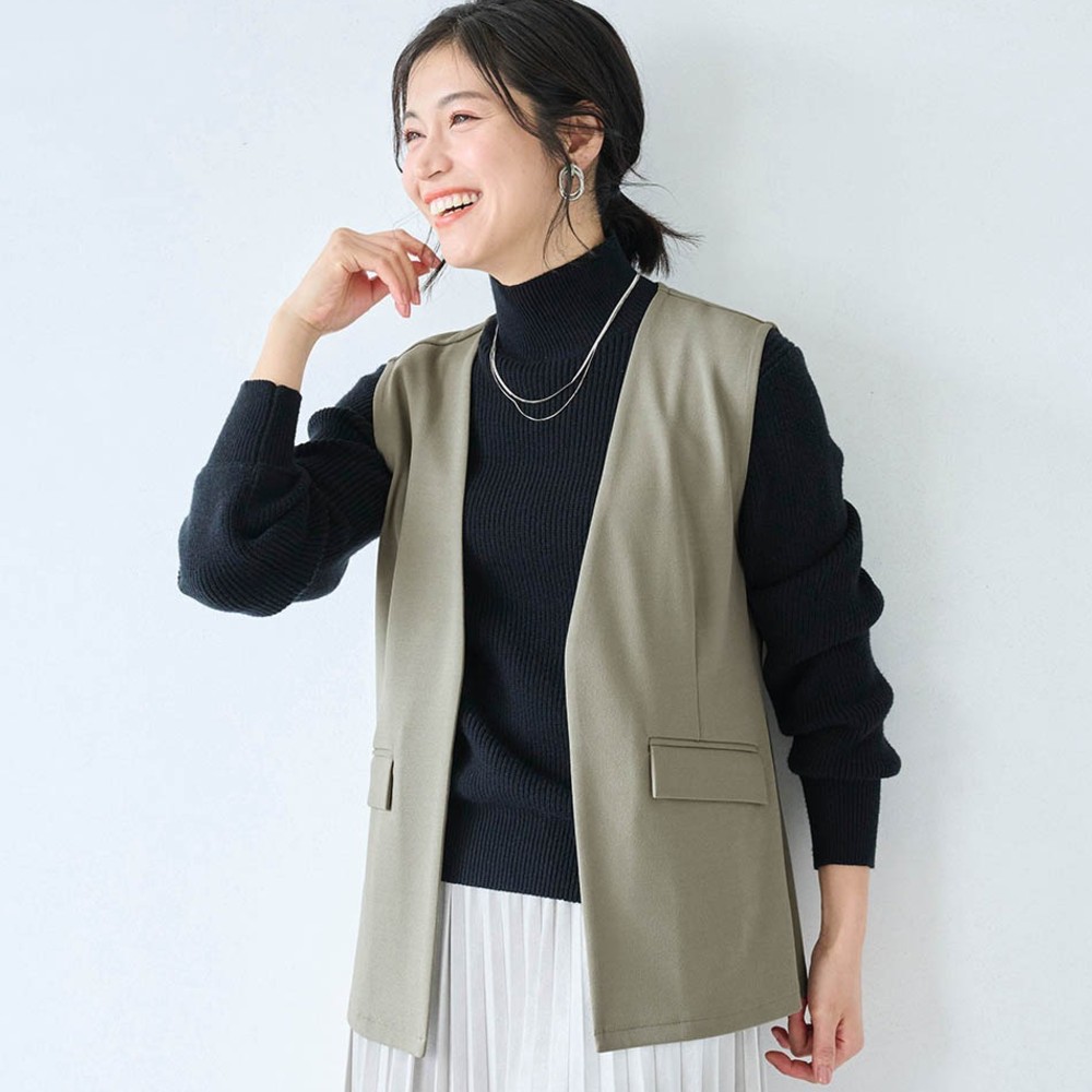 【スタイルノート/StyleNote】ストレッチジョーゼットジレ(丈が選べる) 【スタイルノート/StyleNote】ストレッチジョーゼットジレ(丈が選べる)
