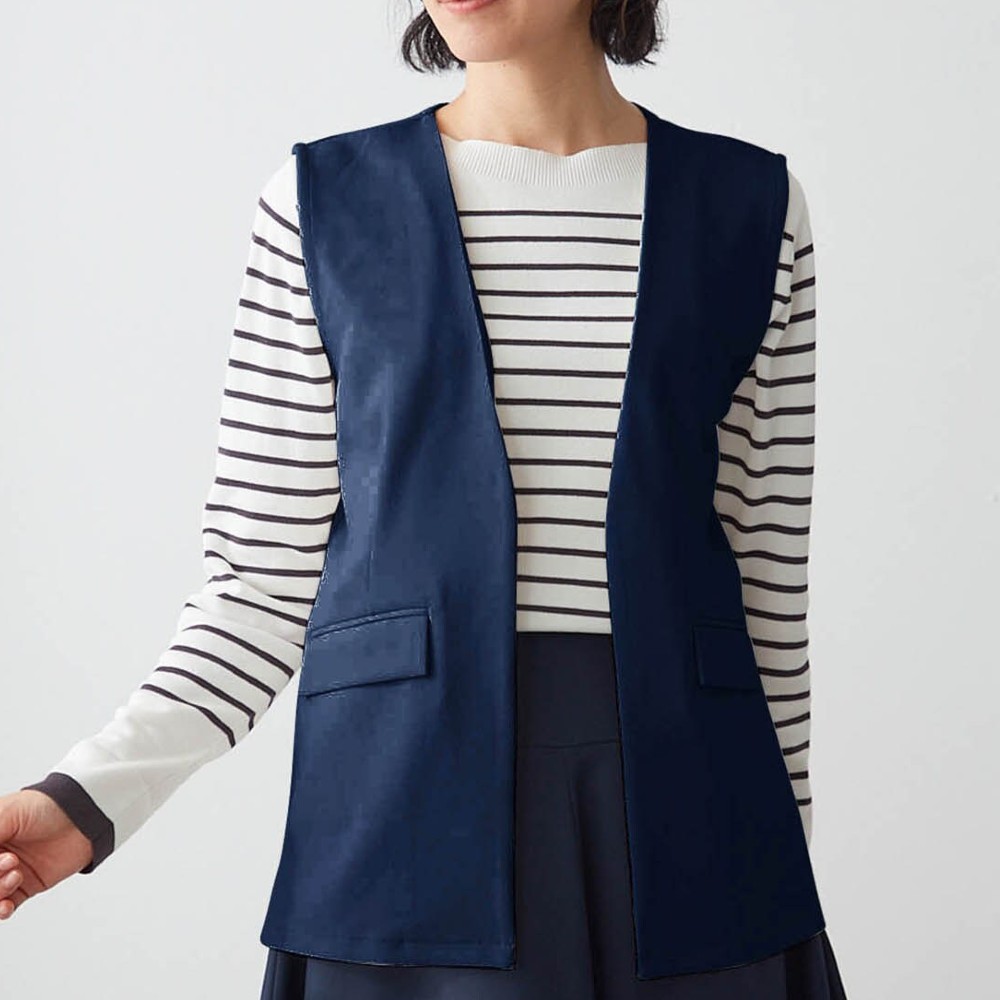 ストレッチジョーゼットジレ(丈が選べる)