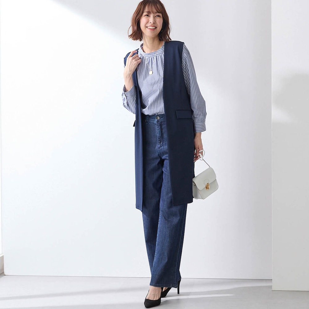 モデル身長169cm／M・身丈90cm　※写真は撮影用のため身丈+6cmになります。