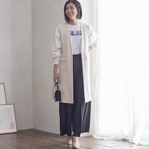 モデル身長168cm／M・身丈90cm ※写真は撮影用のため身丈+6cmになります。