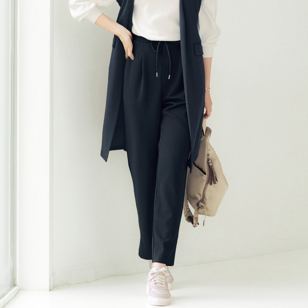 【スタイルノート/StyleNote】【新色追加】 ストレッチジョーゼットテーパードパンツ(丈が選べる)