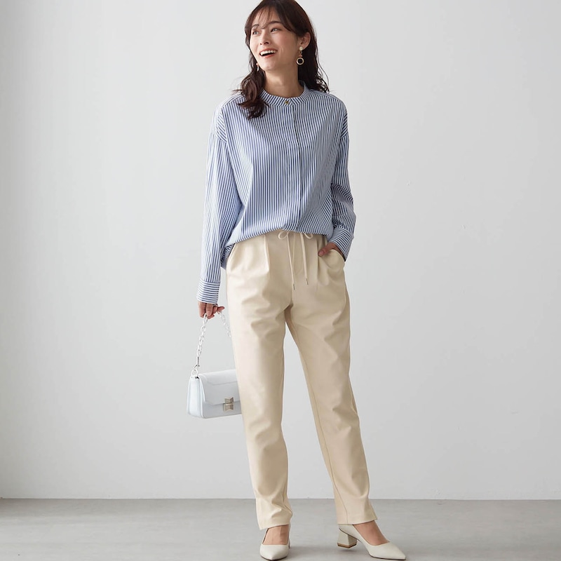 モデル身長166cm／M・股下65cm　※写真は撮影用のため股下+6cmになります。
