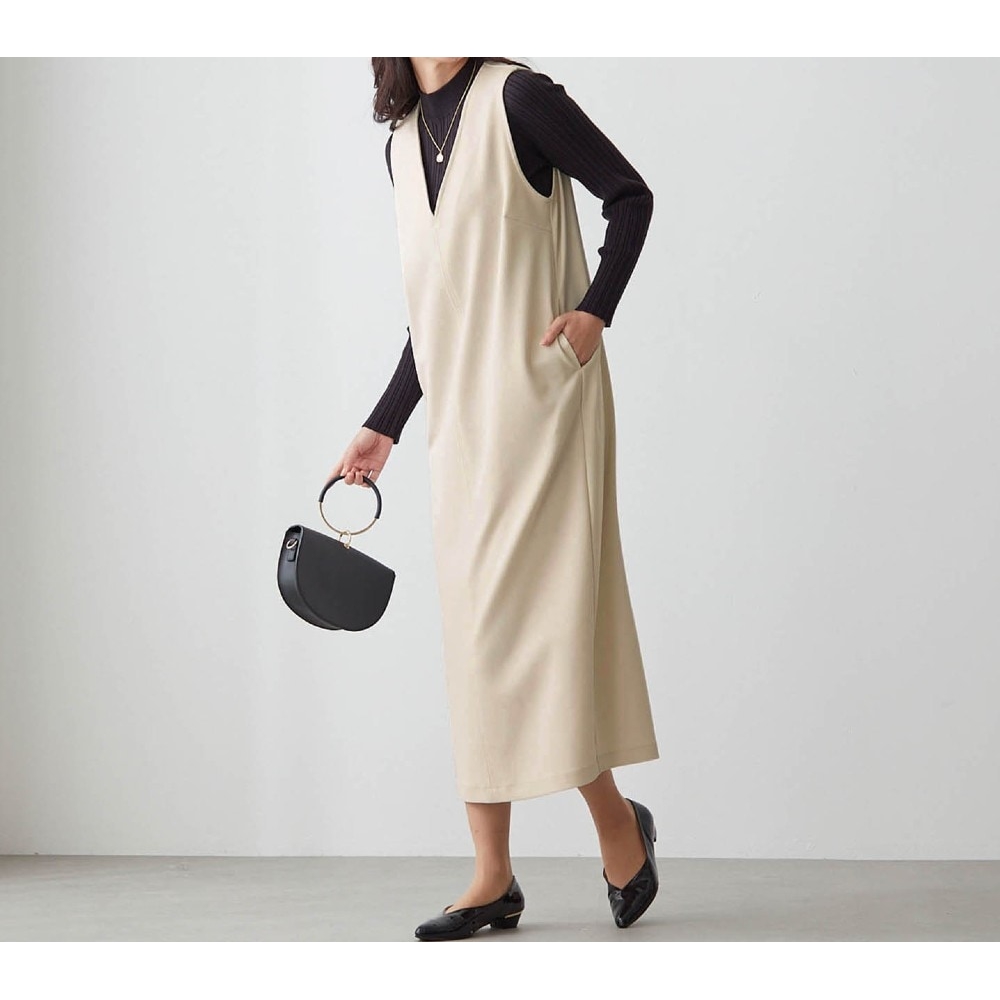 ストレッチジョーゼットジャンパースカート(丈が選べる)