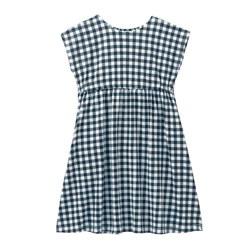 バックリボンチェック柄カットソーワンピース 【子供服 半袖】