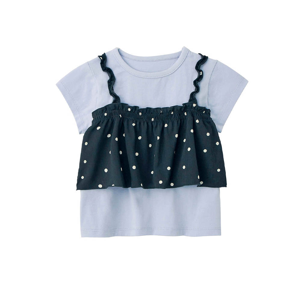 【ジータ/GITA】総柄フレアビスチェドッキングTシャツ 【子供服 半袖】