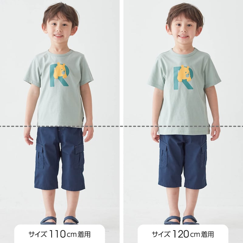 サイズ別着用比較／モデル身長111cm