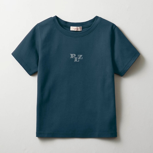 なめらかタッチラインストーンロゴコンパクト綿素材半袖Ｔシャツ 【子供服】