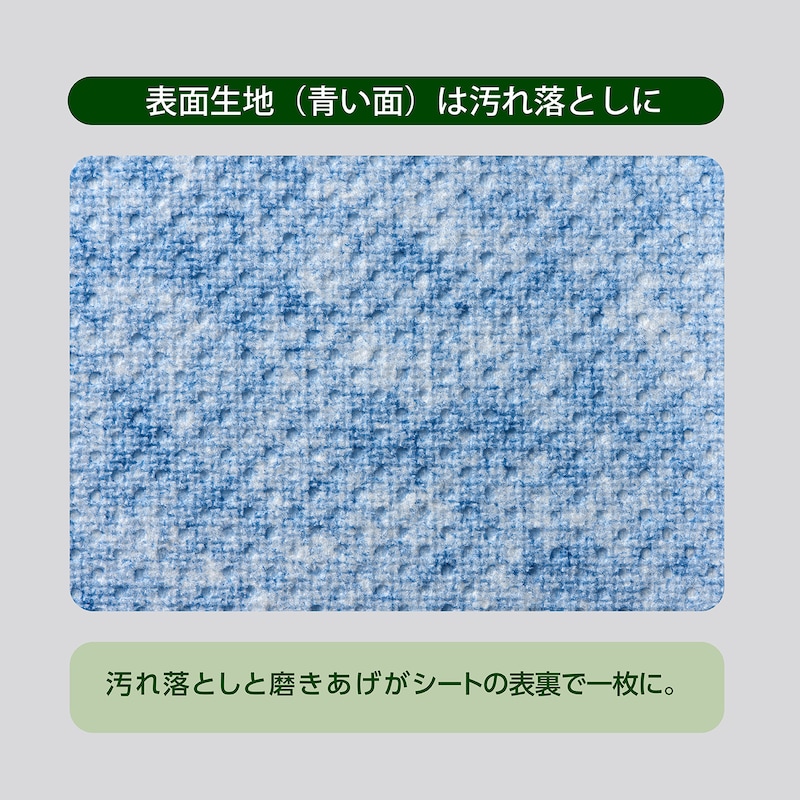 青い面を少量の水で濡らして汚れを擦ります