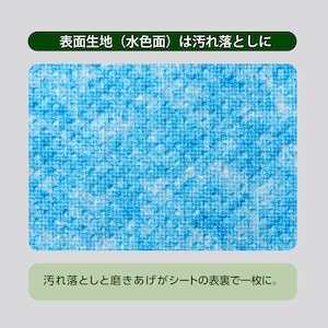 水色の面を少量の水で濡らして汚れを擦ります