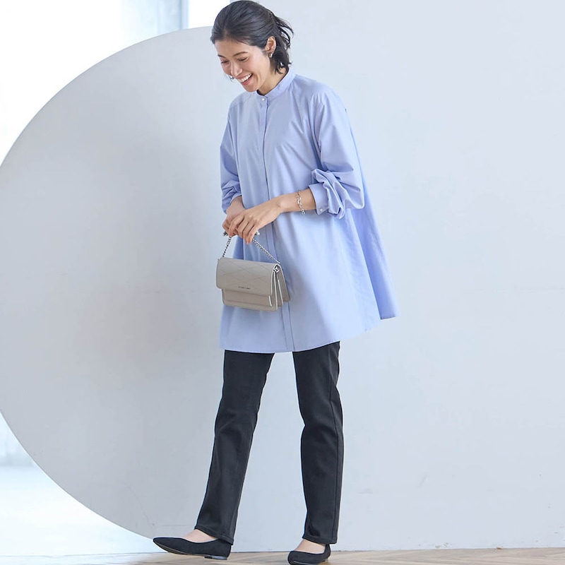 モデル身長168cm／64-91・股下70cm ※写真は撮影用のため股下+6cmになります。