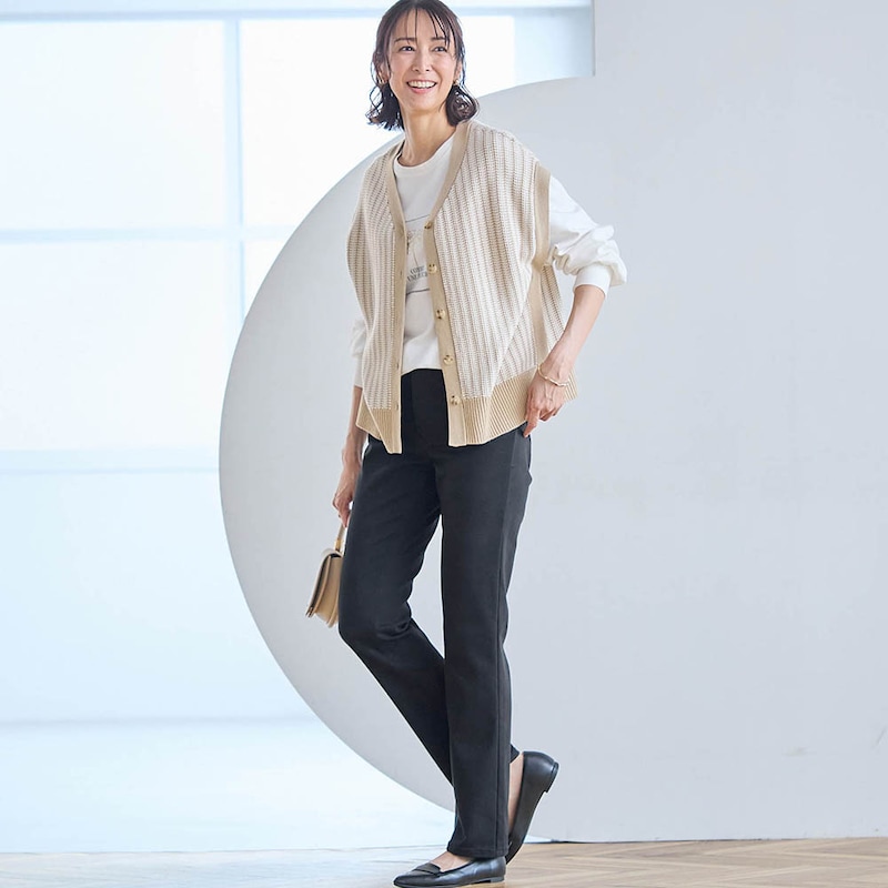 モデル身長169cm／64-91・股下70cm ※写真は撮影用のため股下+6cmになります。